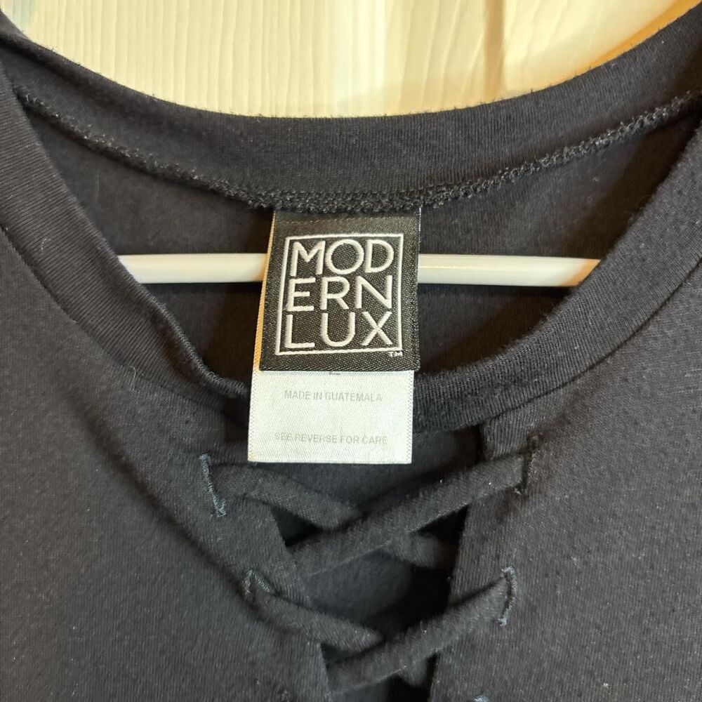 Modern Lux Large Black Sleeveless Top Zodiac Constellation Lace Up Graphic Tee - Picture 6 of 7